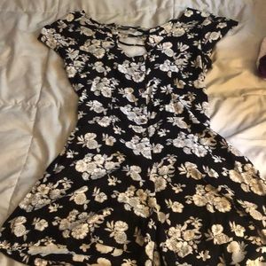 Small black floral romper